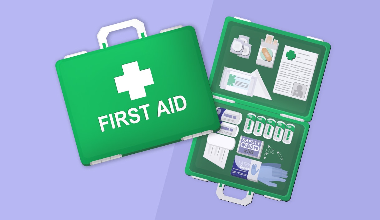 What is in your first aid box? image