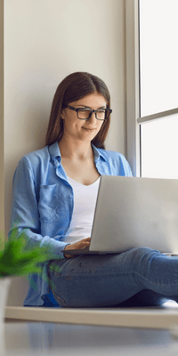 Women sat studying a course