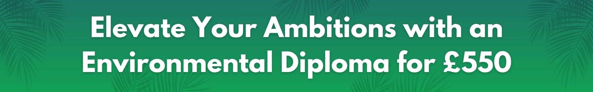 Elevate your Ambitions with an Environmental Diploma for £550